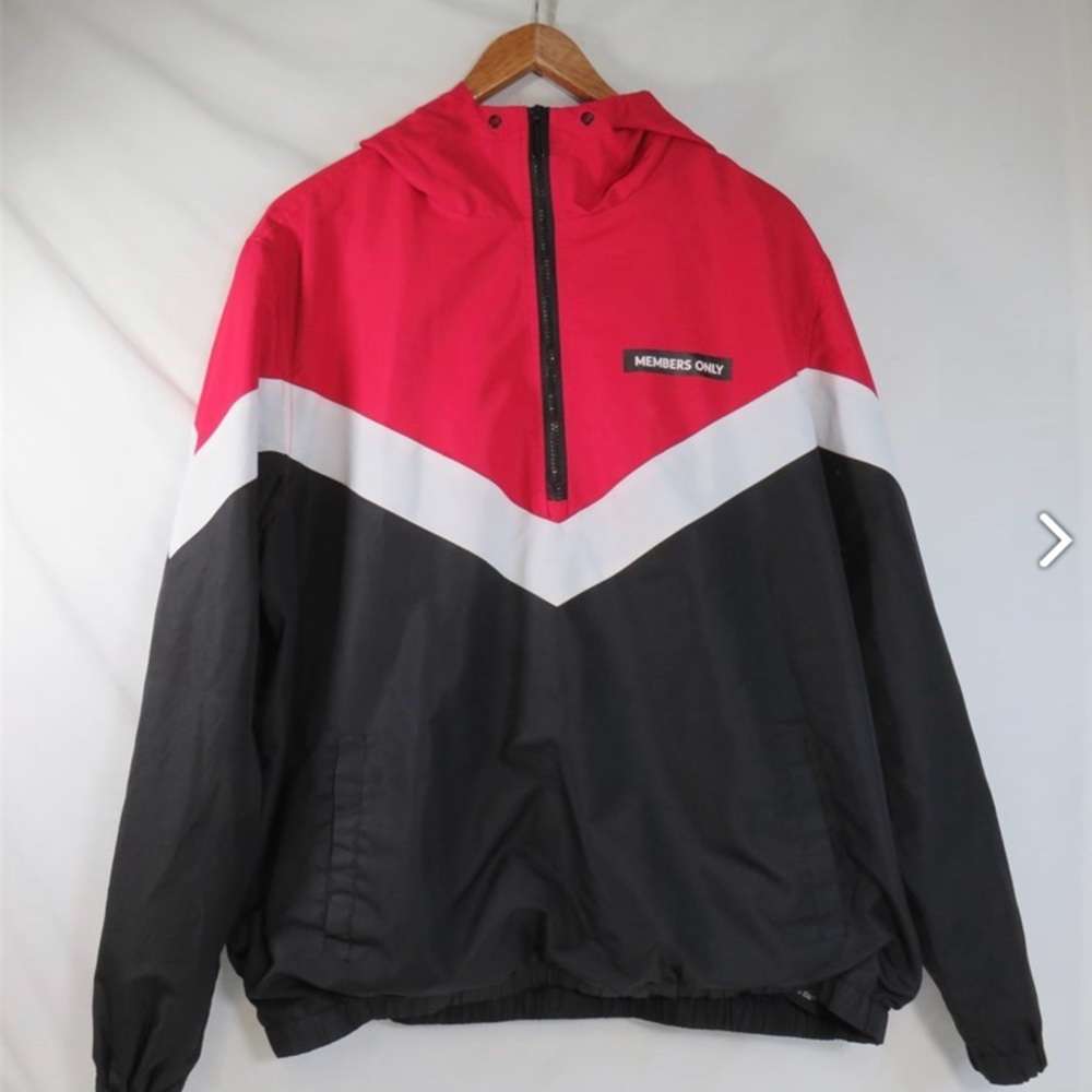 Members Only Quarter Zip Pullover Jacket - Red, W… - image 2
